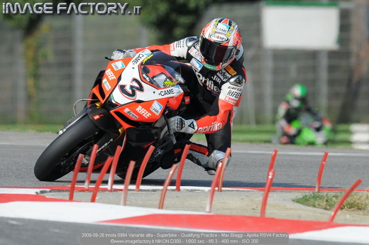 2009-09-26 Imola 0964 Variante alta - Superbike - Qualifyng Practice - Max Biaggi - Aprilia RSV4 Factory